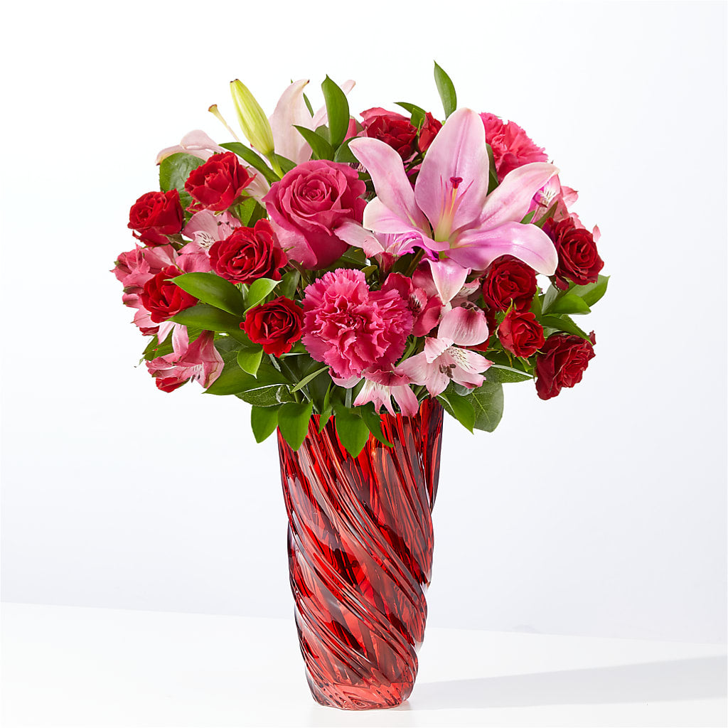 In Love Bouquet with Luxe Swirl Vase – Tri-city Florist, Vista CA