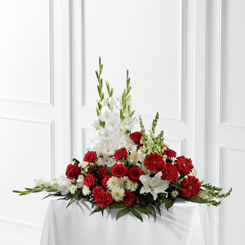 Crimson & White Arrangement – Tri-city Florist, Vista CA