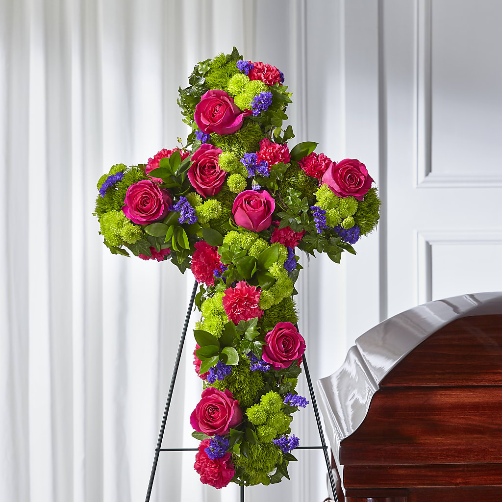 Tribute Rose Floral Cross – Tri-city Florist, Vista CA