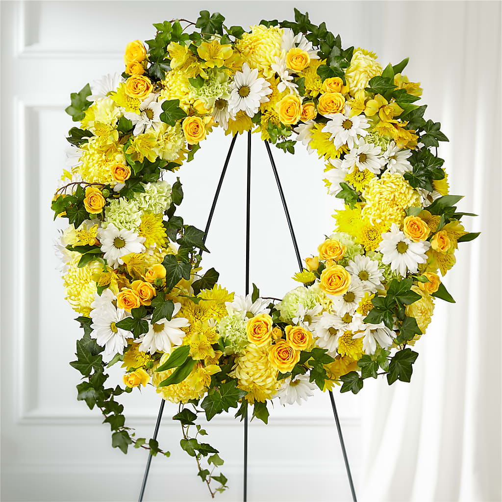 Golden Remembrance Wreath – Tri-city Florist, Vista CA