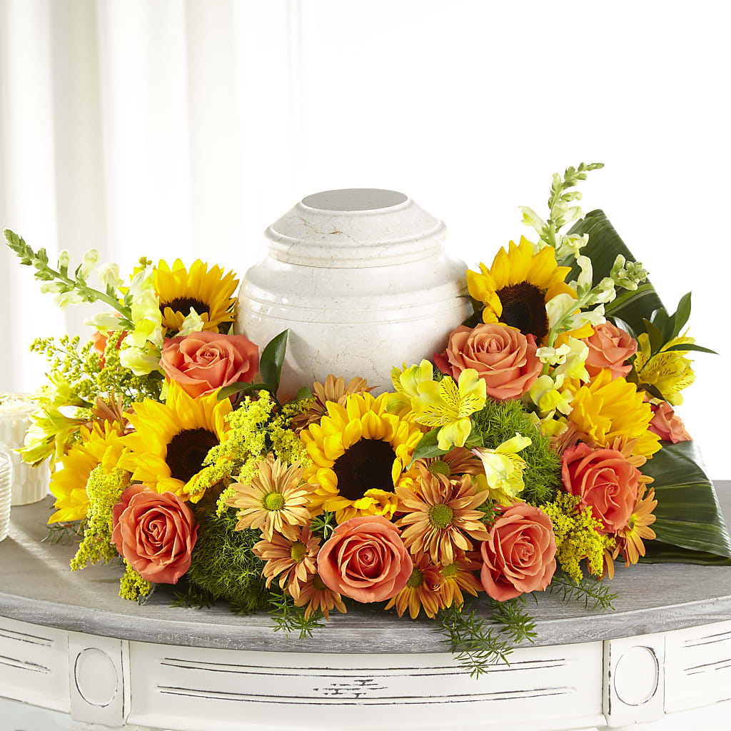Faithful Sunflower Cremation Adornment – Tri-city Florist, Vista CA