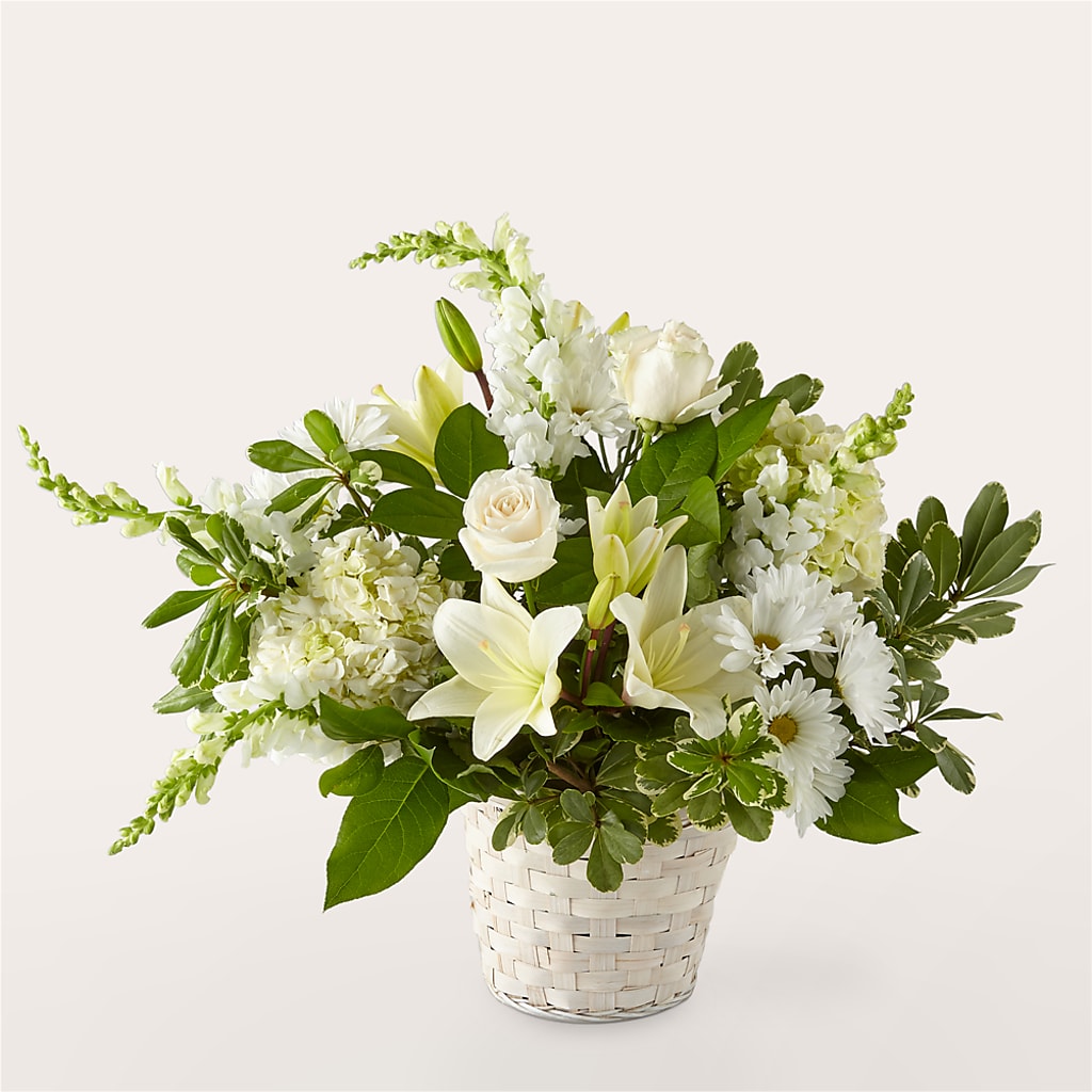 Ivory Elegance Floral Basket – Tri-city Florist, Vista CA