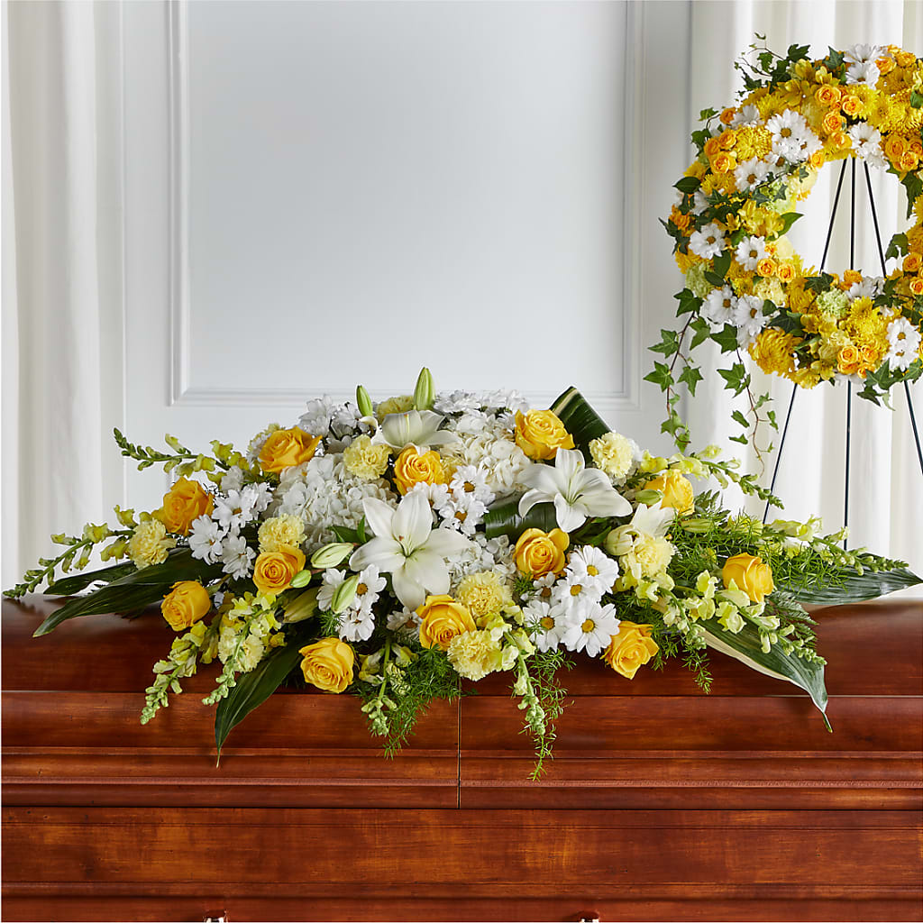 Golden Harmony Casket Spray – Tri-city Florist, Vista CA