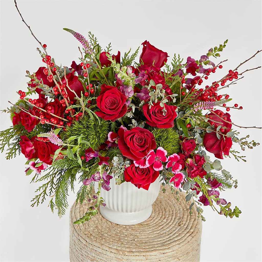 Big Red Bow Bouquet –  Tri-city Florist, Vista CA