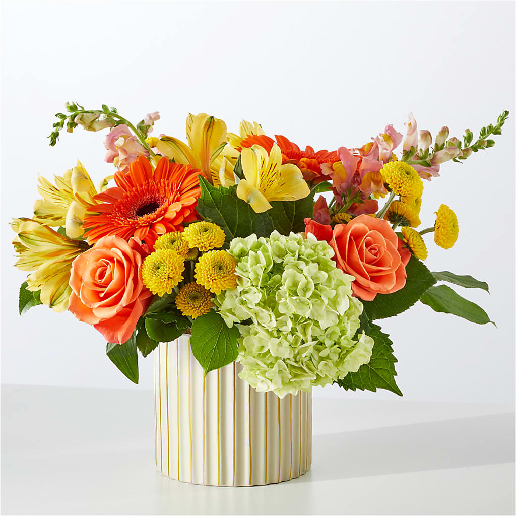 Autumn Sunshine Bouquet with Ivory Vase –  Tri-city Florist, Vista CA