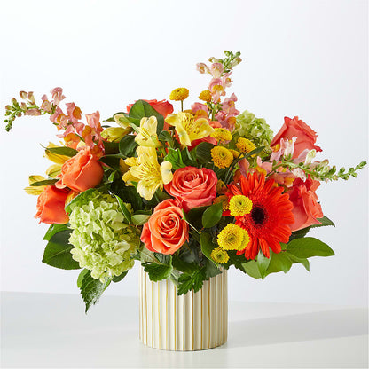 Autumn Sunshine Bouquet with Ivory Vase –  Tri-city Florist, Vista CA