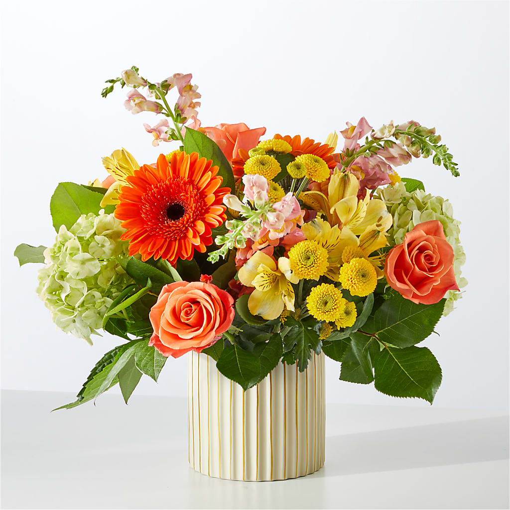 Autumn Sunshine Bouquet with Ivory Vase –  Tri-city Florist, Vista CA