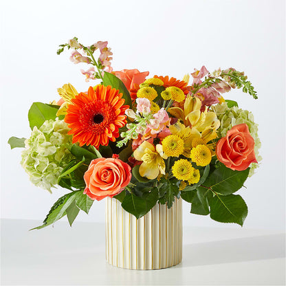 Autumn Sunshine Bouquet with Ivory Vase –  Tri-city Florist, Vista CA