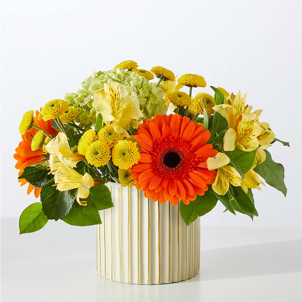 Autumn Sunshine Bouquet with Ivory Vase –  Tri-city Florist, Vista CA