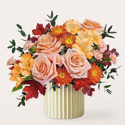 Spiced Latte Bouquet with Ivory Vase –  Tri-city Florist, Vista CA