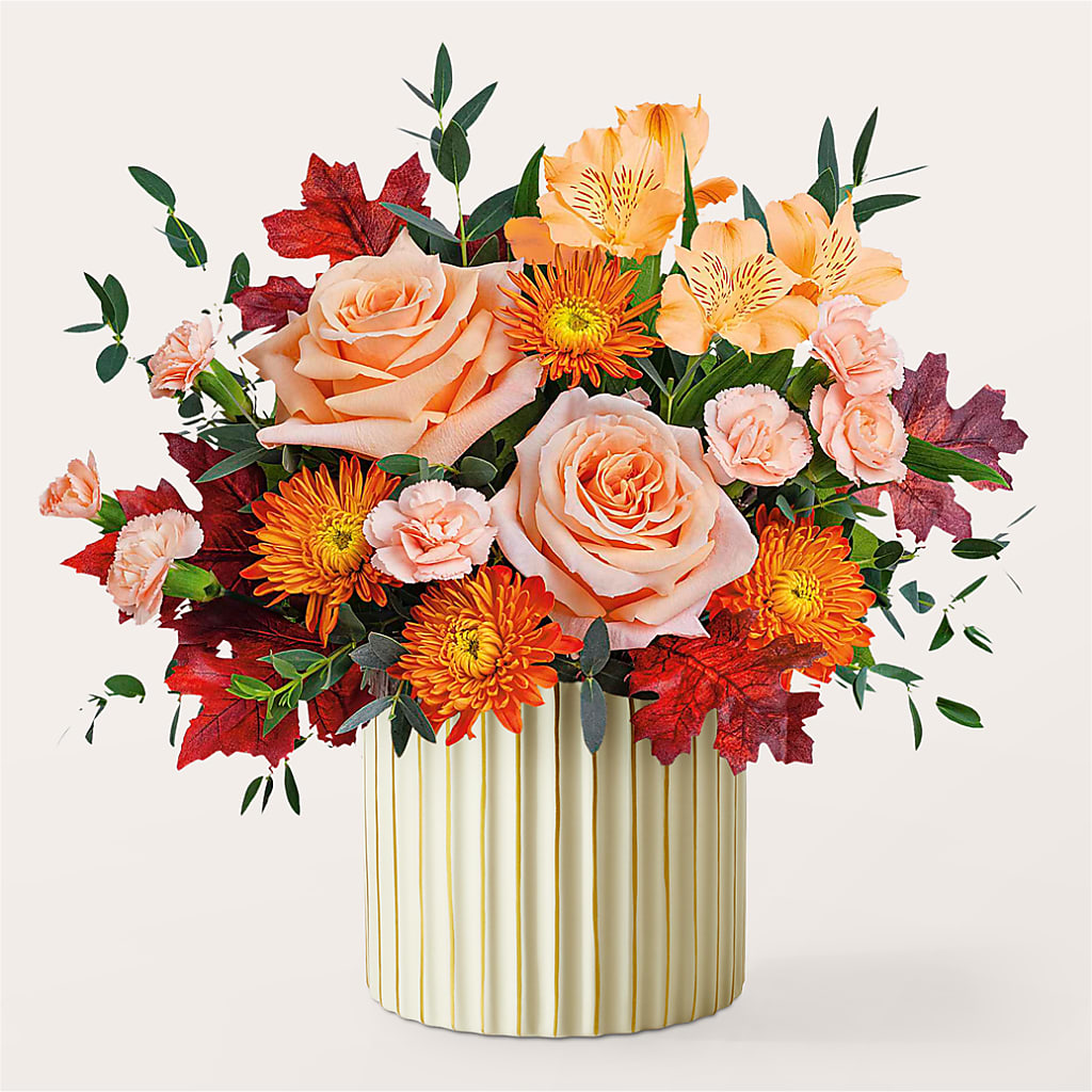 Spiced Latte Bouquet with Ivory Vase –  Tri-city Florist, Vista CA