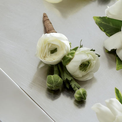 White Ranunculus Boutonniere –  Tri-city Florist, Vista CA