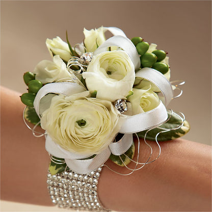 White Wedding Corsage –  Tri-city Florist, Vista CA