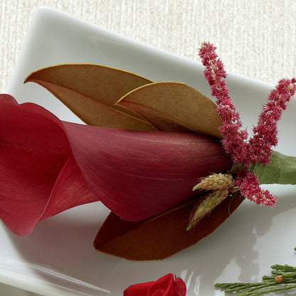 Red Calla Boutonniere –  Tri-city Florist, Vista CA